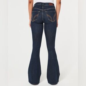NWOT Hollister High-Rise Dark Wash Flare Jeans Size 4 Short 27 Y2K Retro Stretch